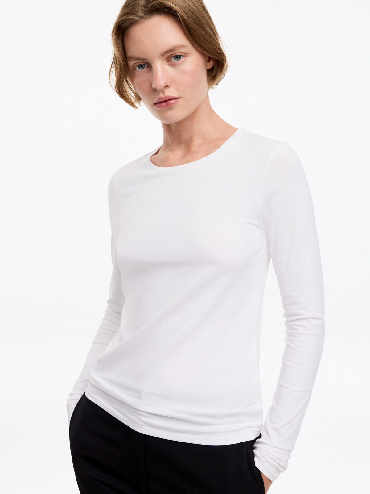 Slim Long-Sleeve T-Shirt - White - Image 5