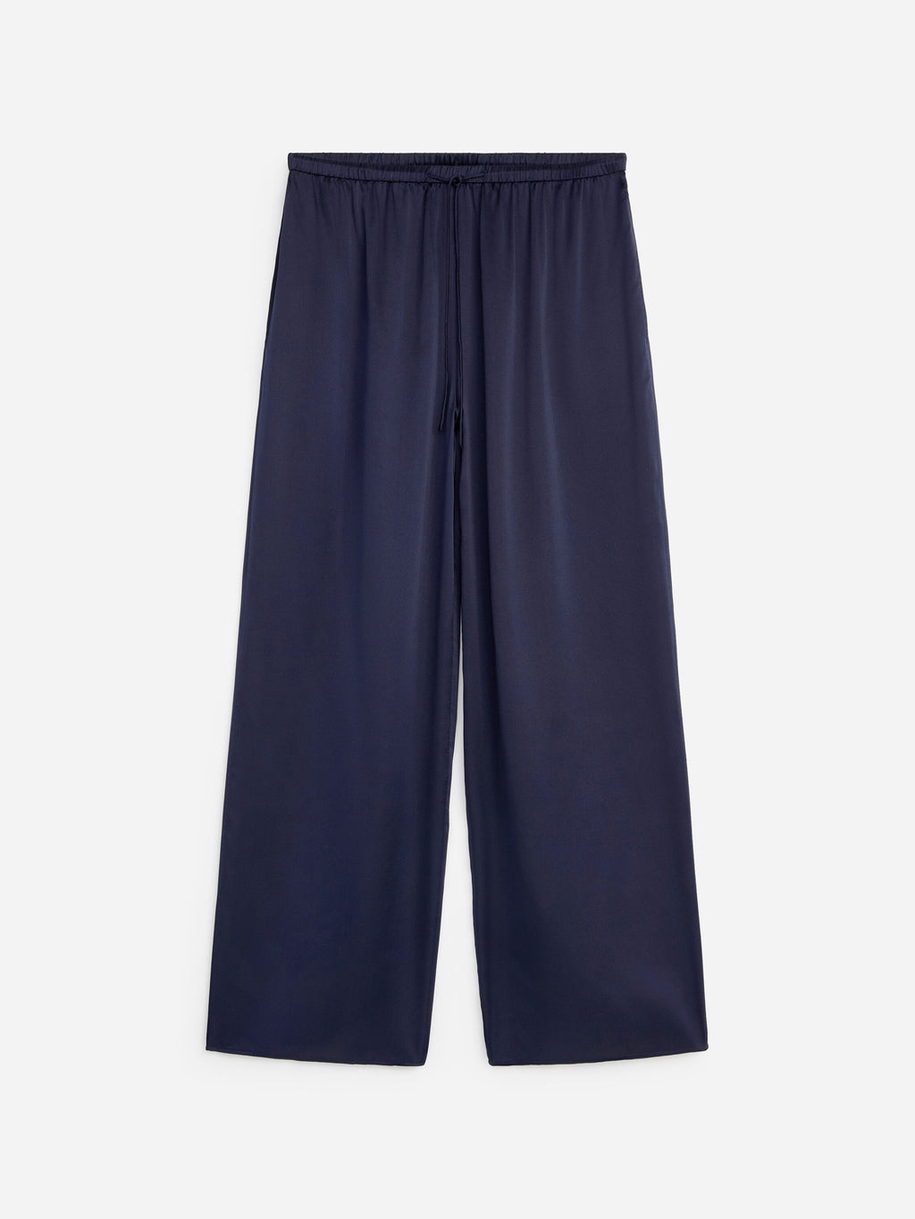 Silk Satin Trousers - Blue - Image 5
