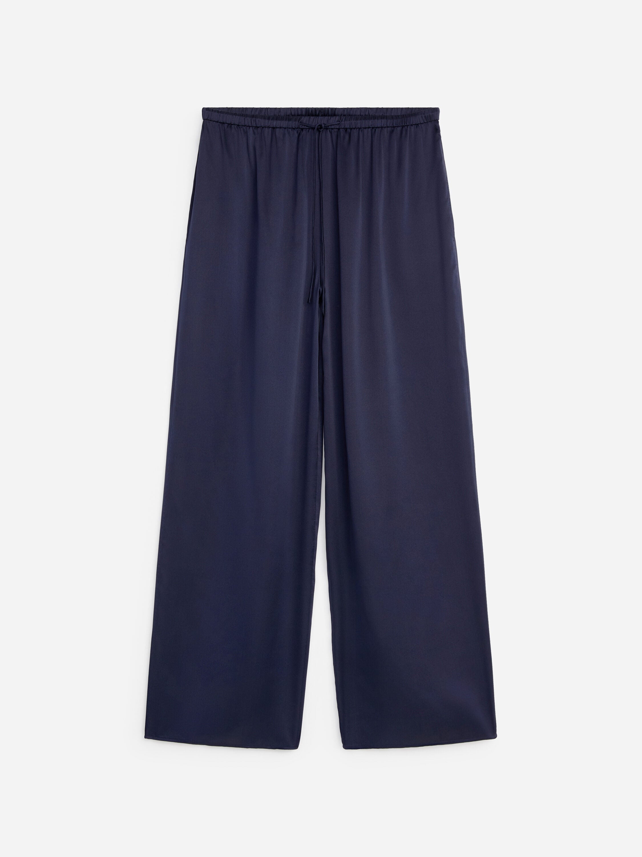 Silk Satin Trousers - Blue - Image 5