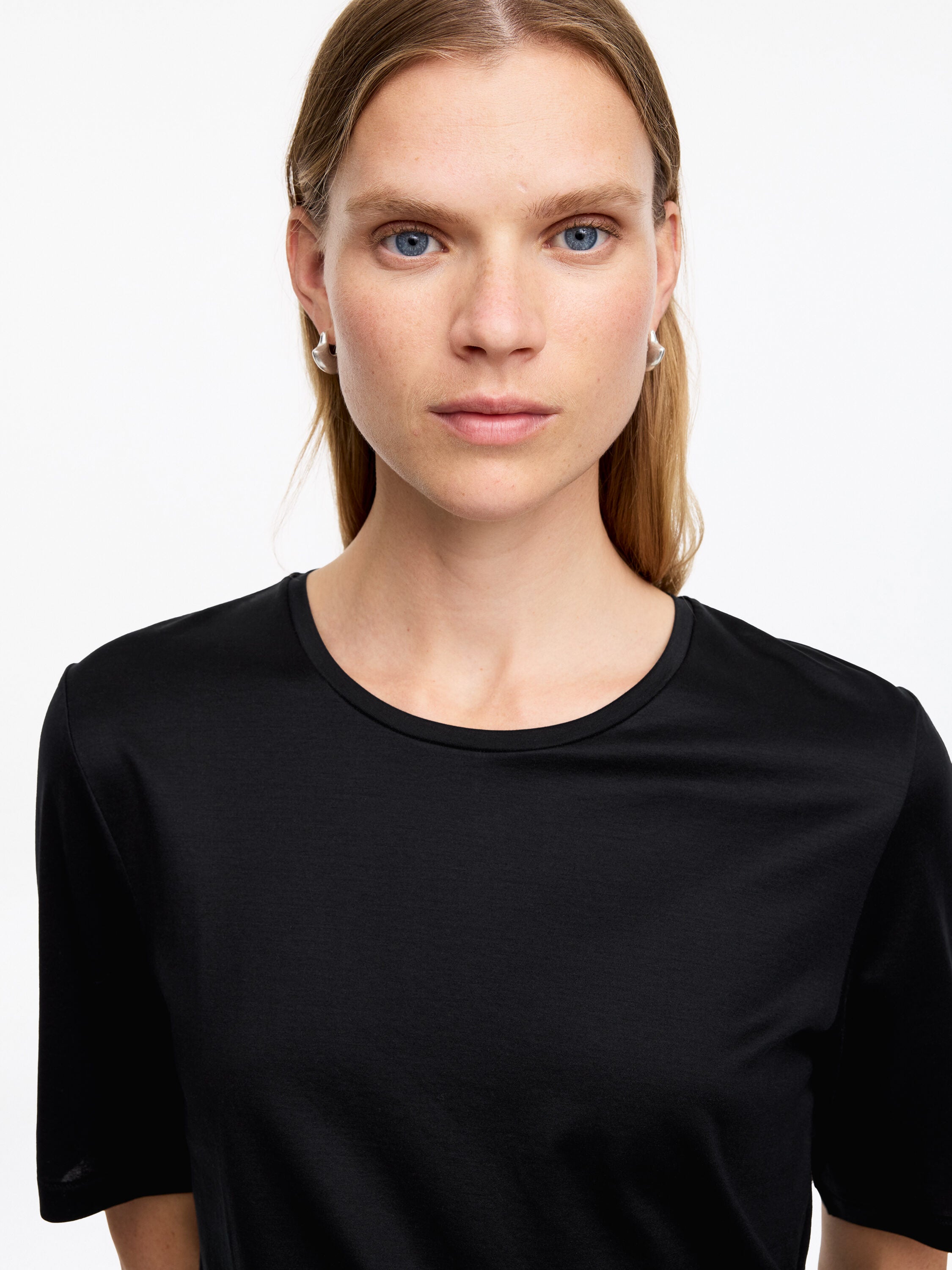 Lyocell Cotton T-shirt - Black - Image 3