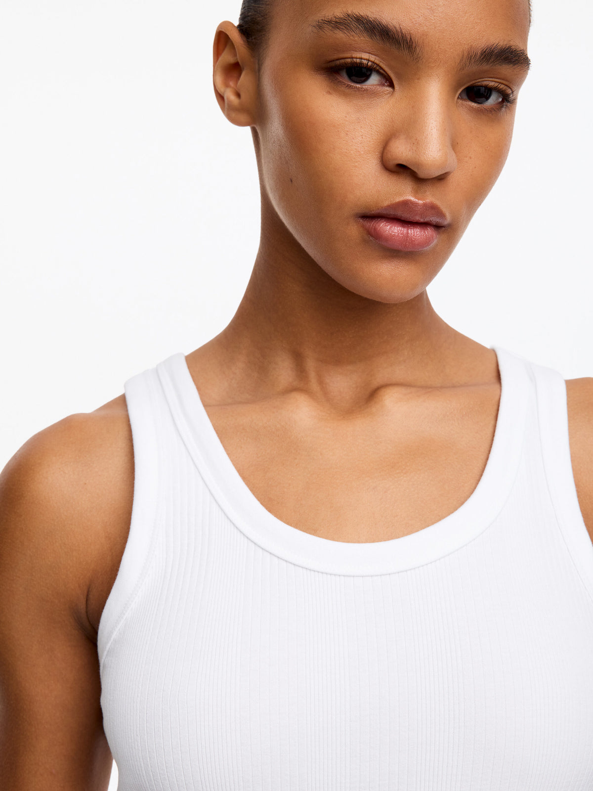 Rib Tank Top - White - Image 4