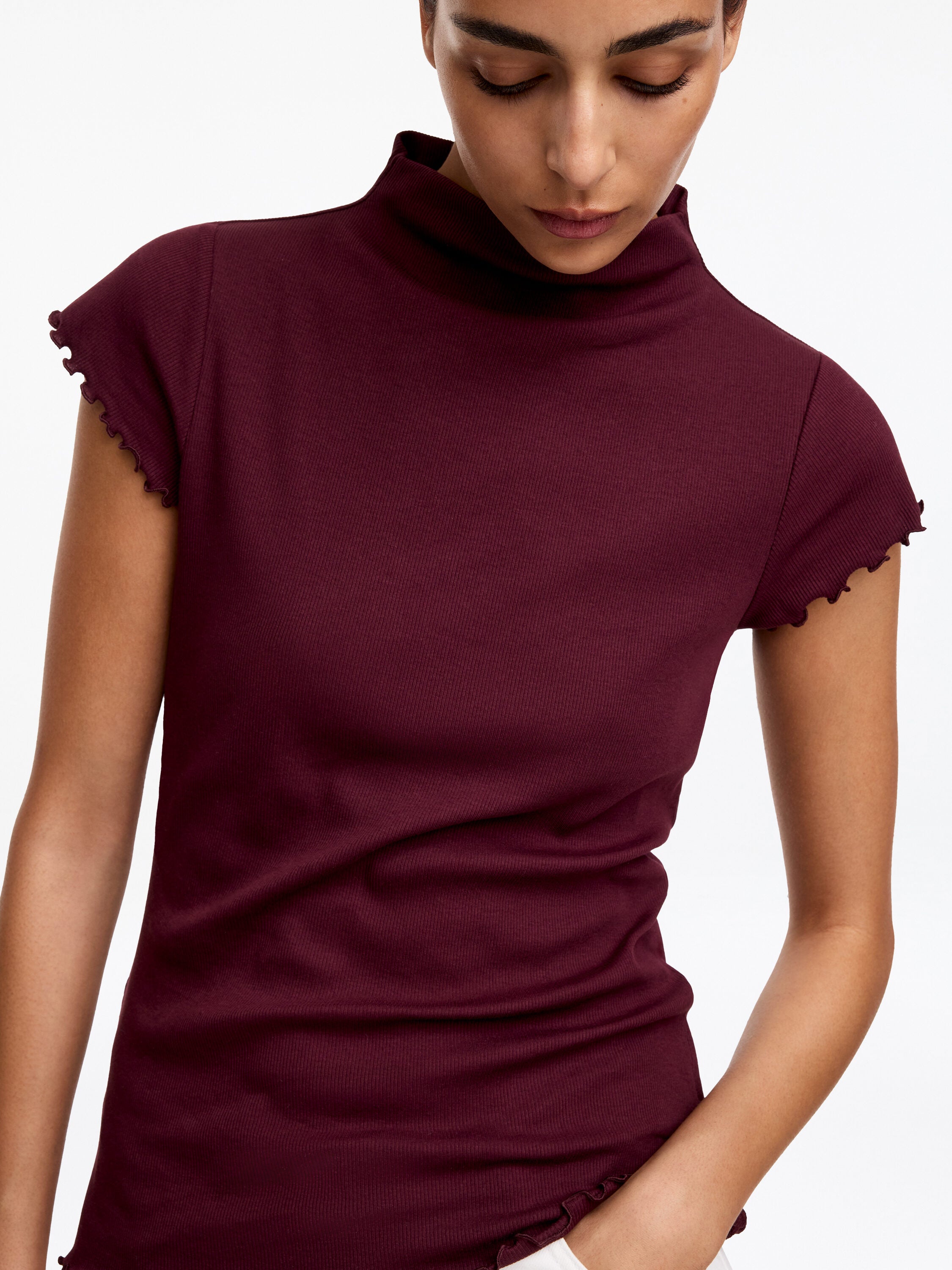 Turtleneck T-Shirt - Red - Image 4