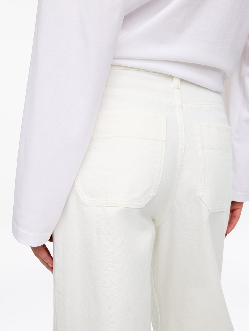 Cotton Canvas Utility Trousers - White - Image 4