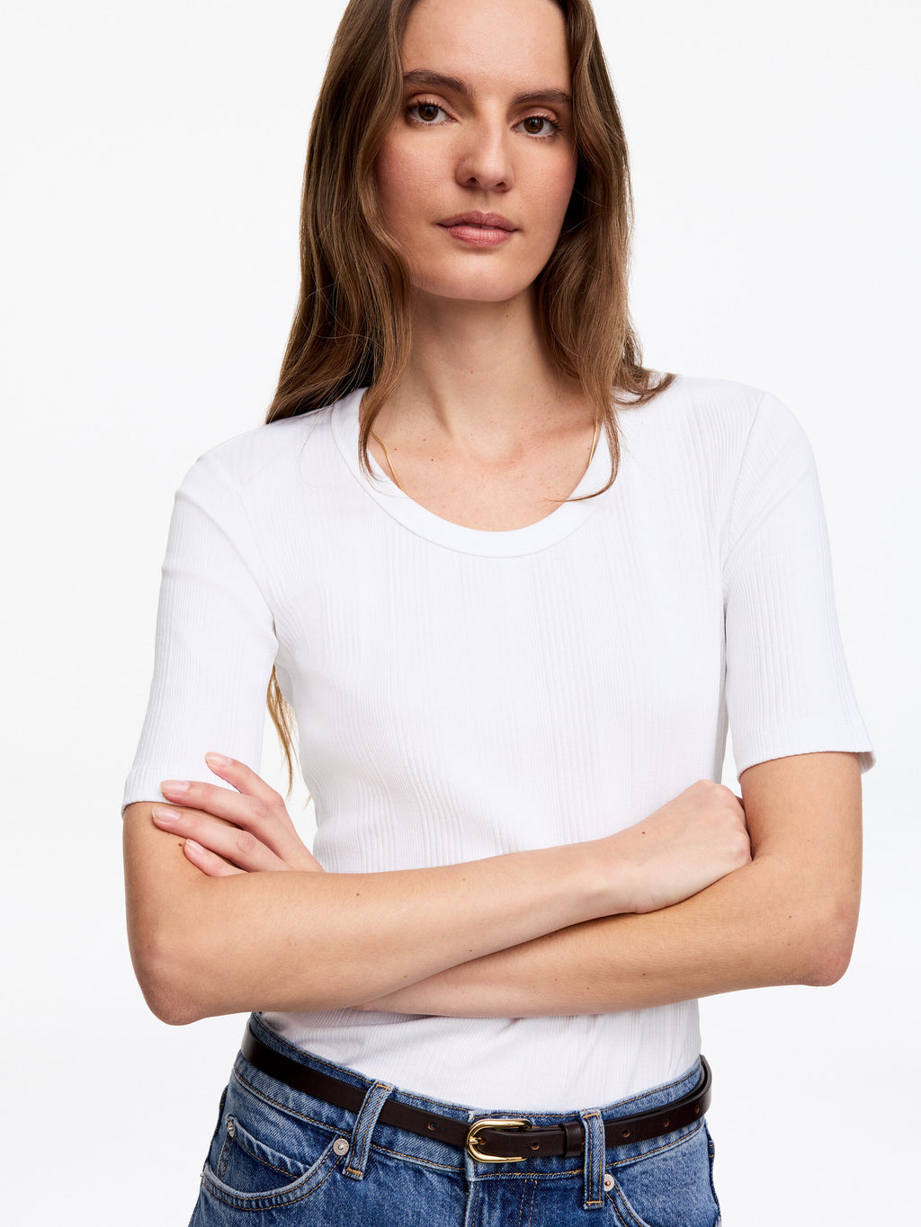 Rib T-shirt - White - Image 4