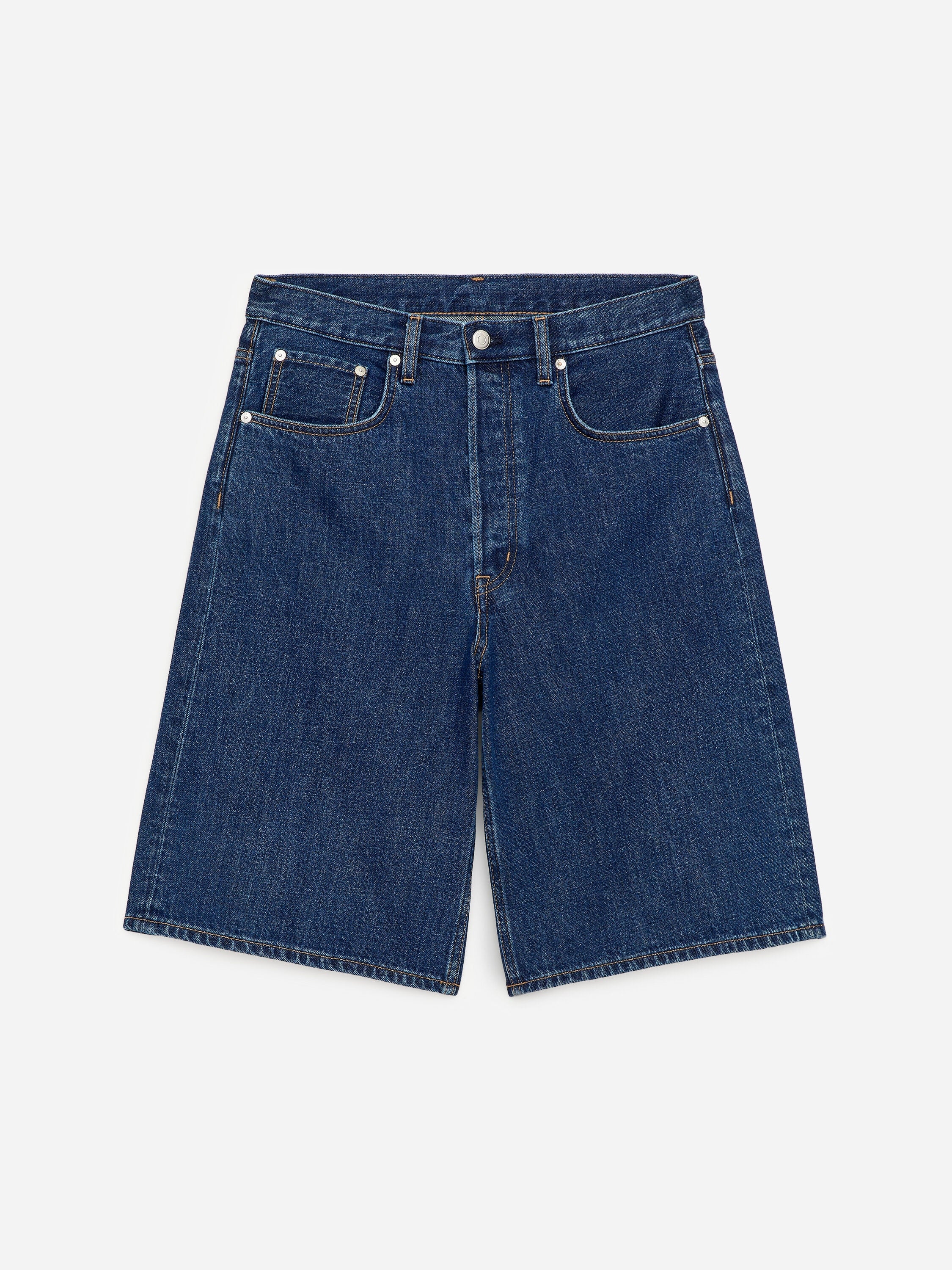 Long Denim Shorts - Blue - Image 5