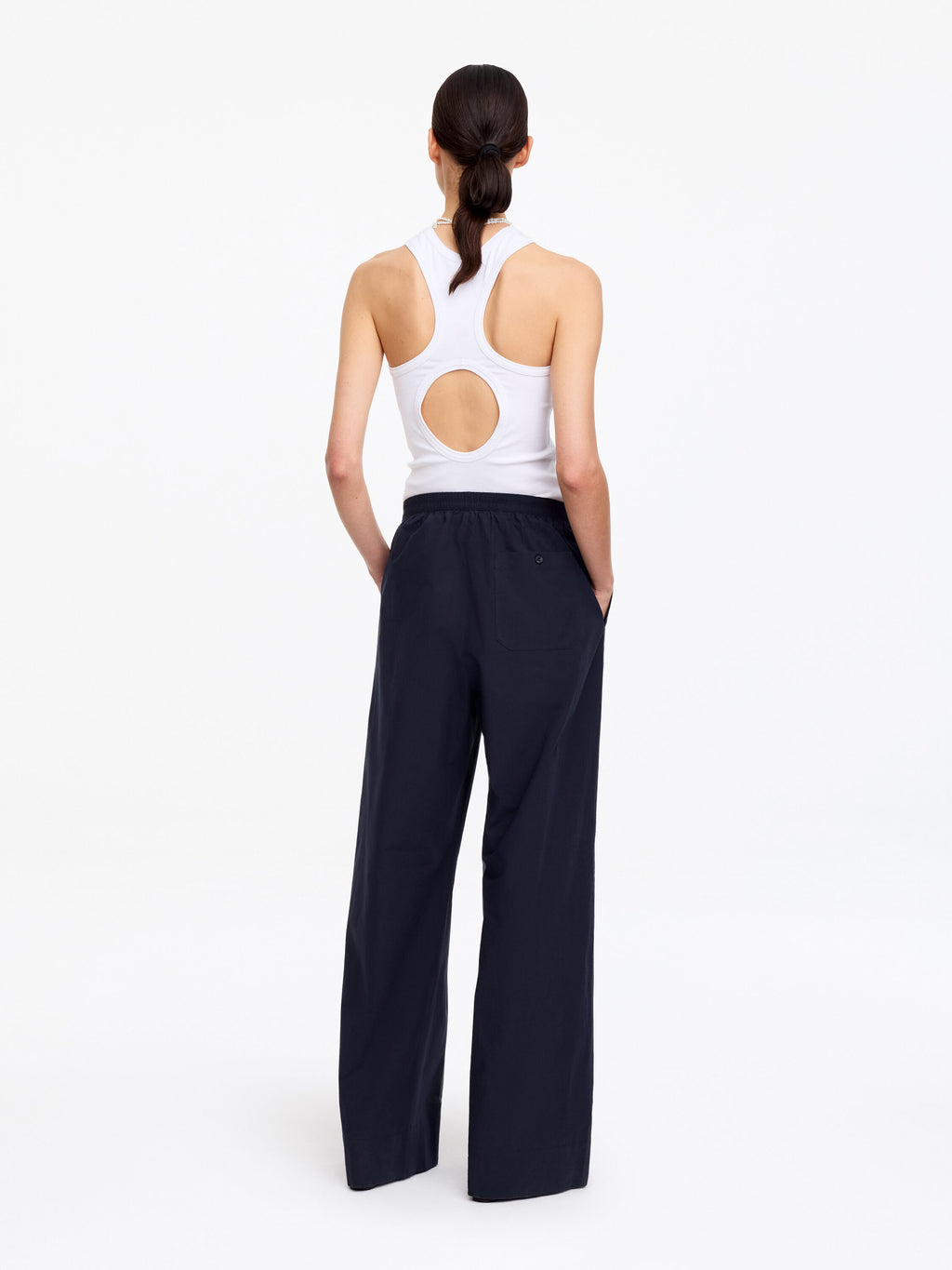 Relaxed Cotton Trousers - Blue - Image 4