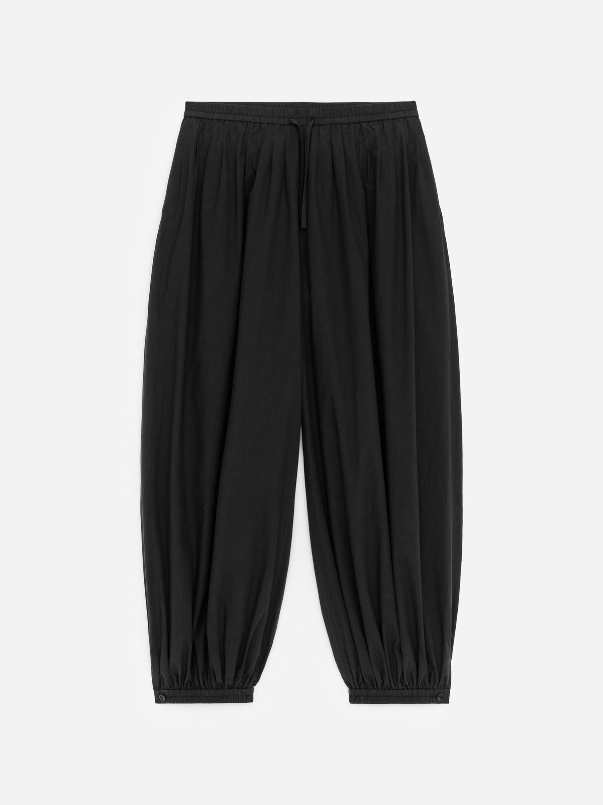 Balloon Cotton Trousers - Black