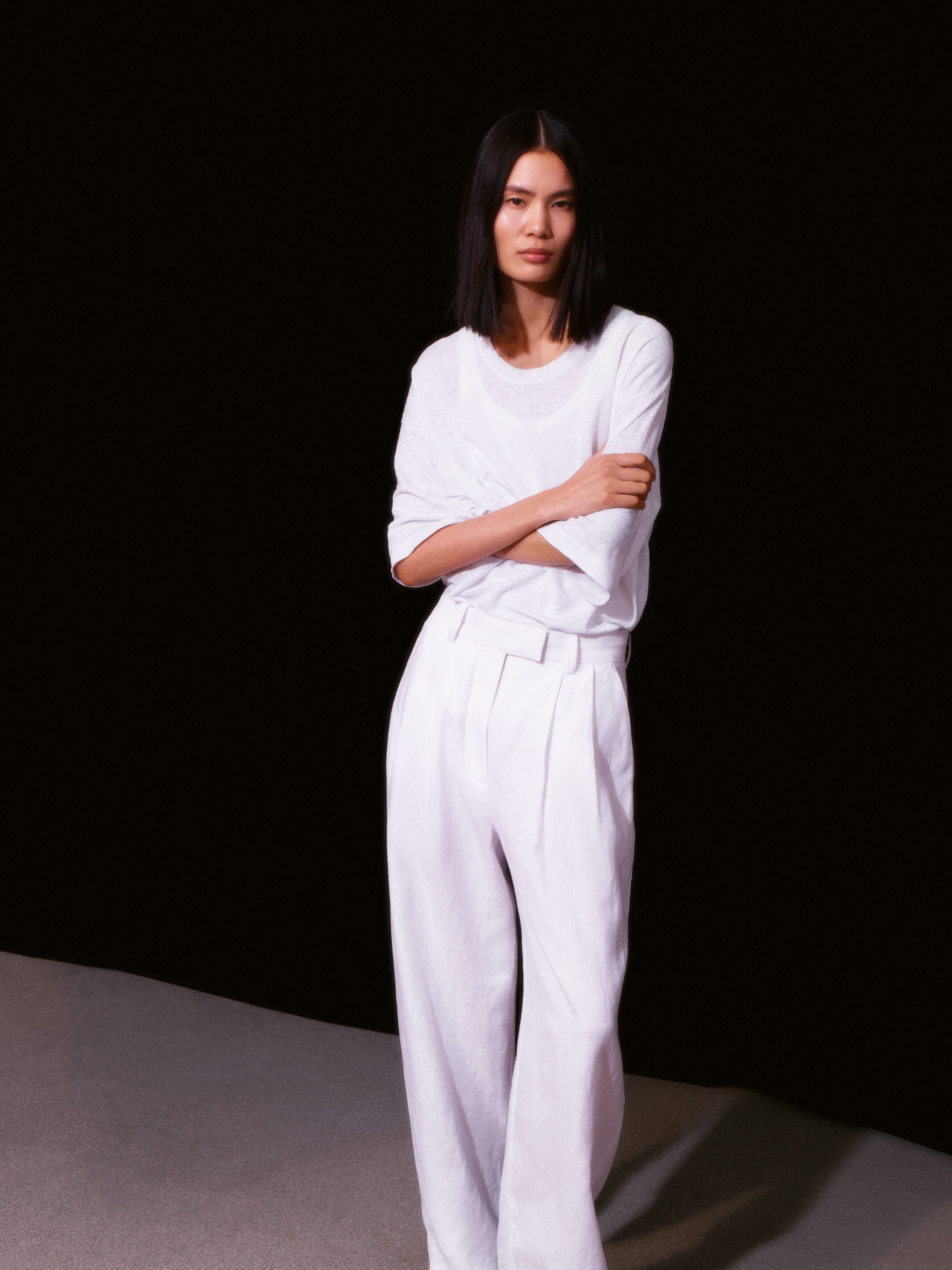 Tailored Linen Trousers - White - Image 7