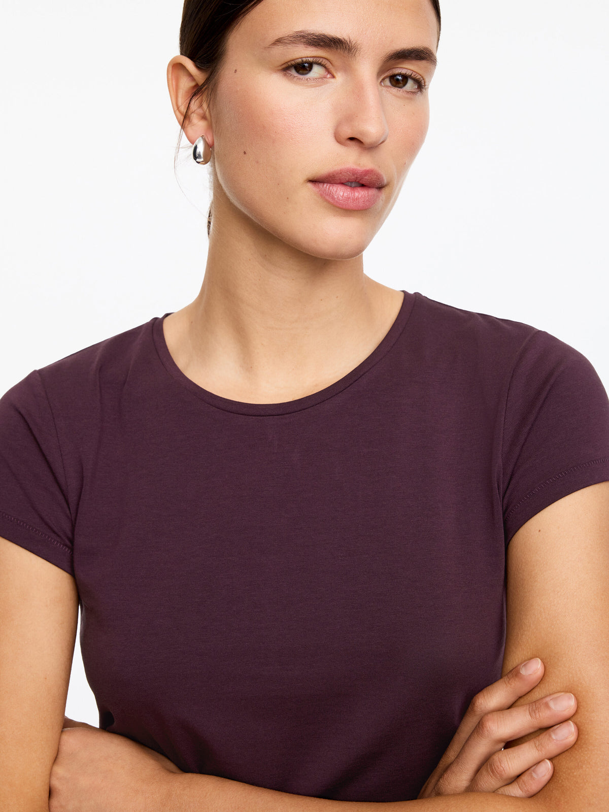 Slim Cap-Sleeve T-Shirt - Purple - Image 4