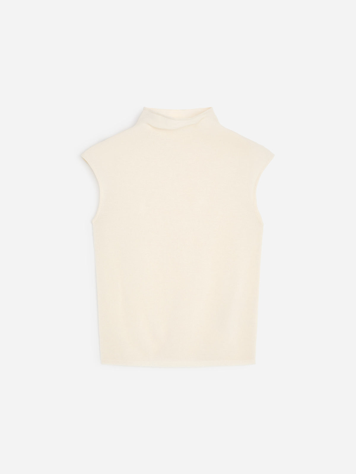 Pure Cashmere Mock-Neck Top - White - Image 5