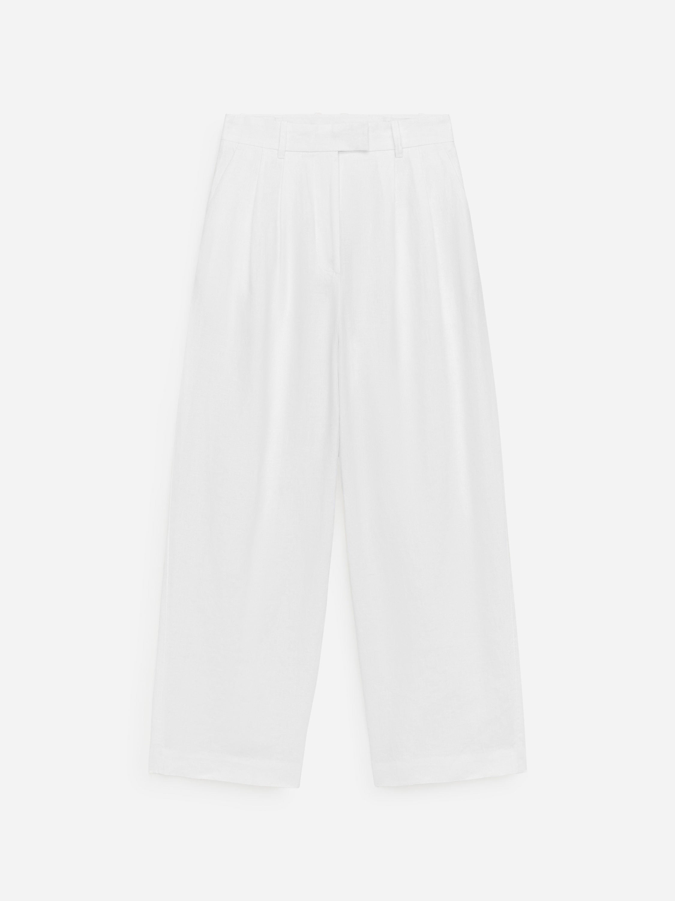 Tailored Linen Trousers - White - Image 5