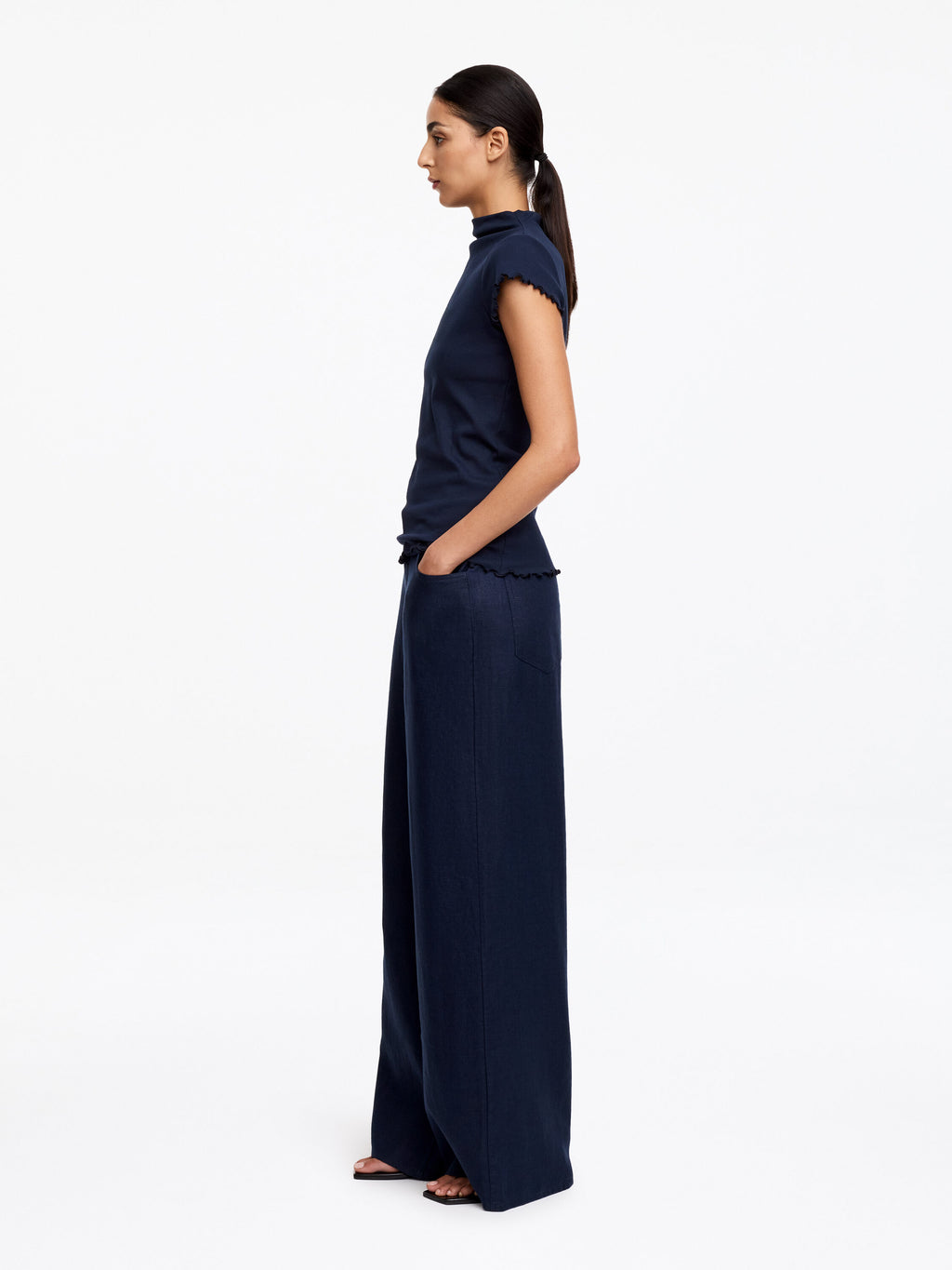Turtleneck T-Shirt - Blue - Image 2