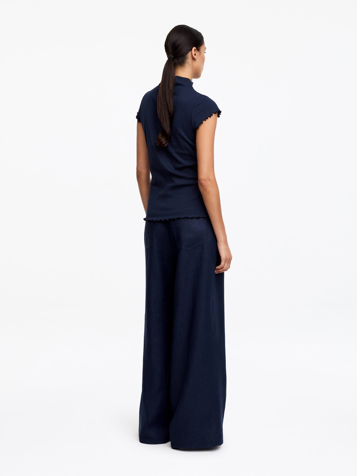 Turtleneck T-Shirt - Blue - Image 3