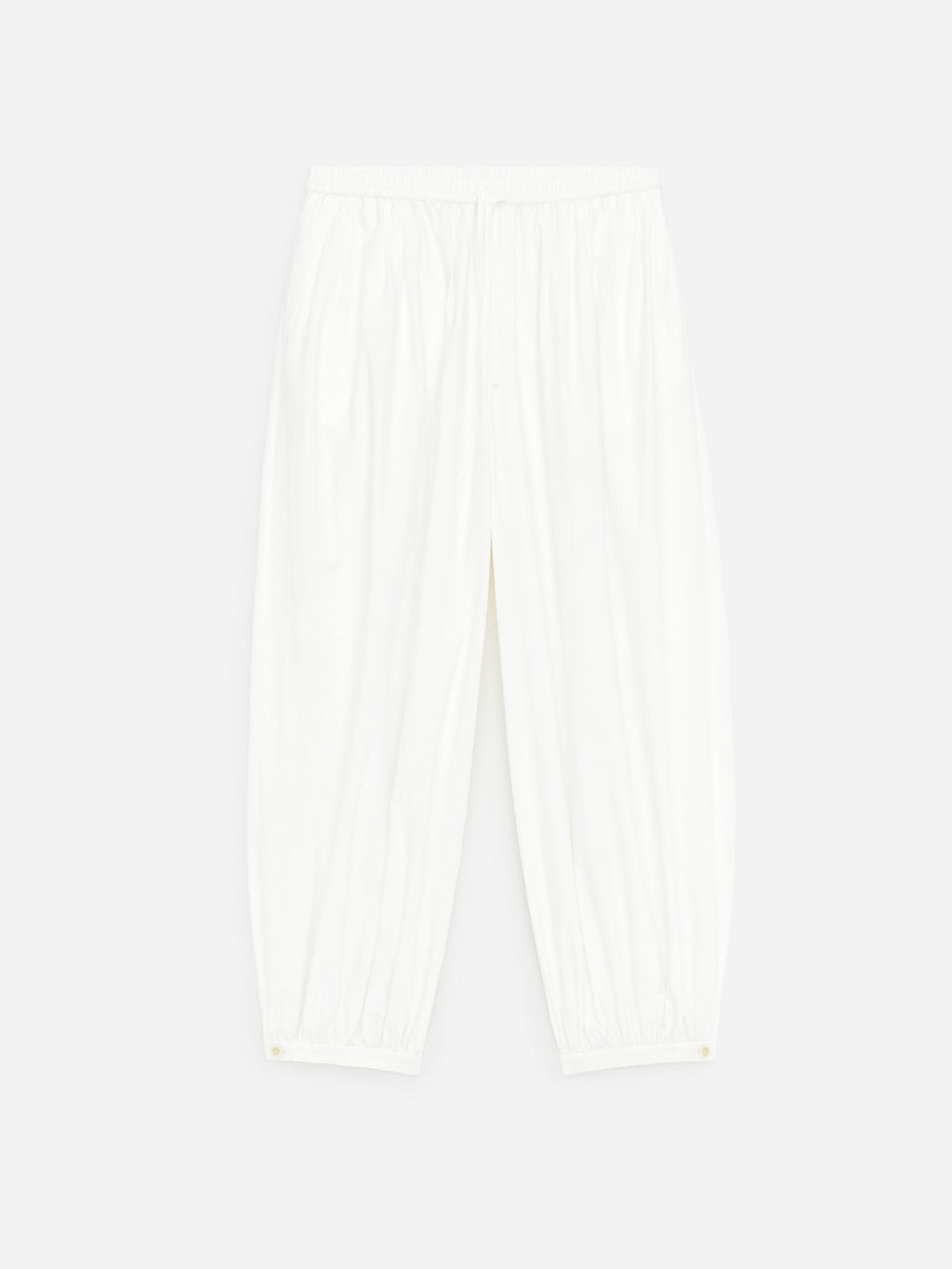 Balloon Cotton Trousers - White - Image 6
