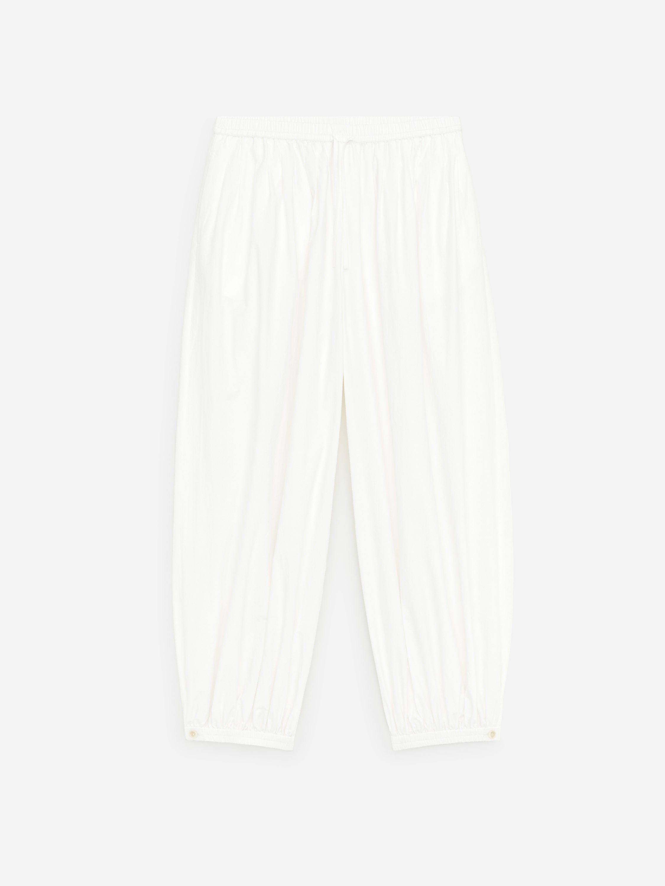 Balloon Cotton Trousers - White - Image 6