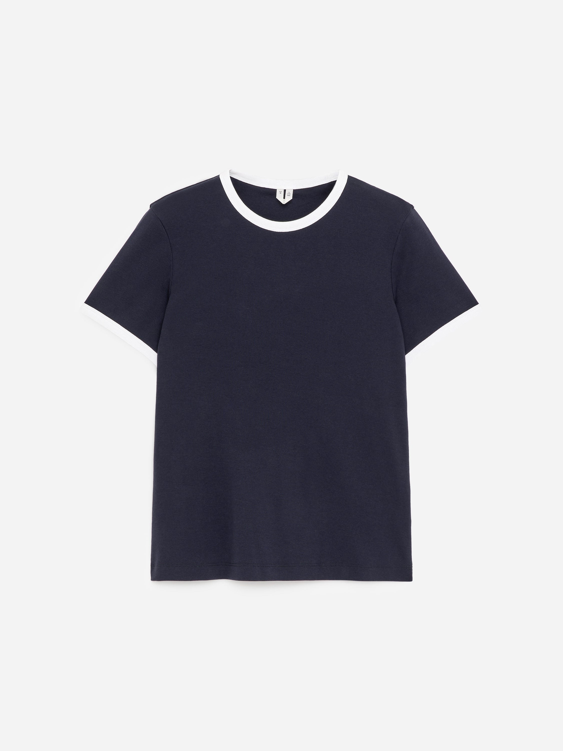Contrast-Binding T-Shirt - Blue