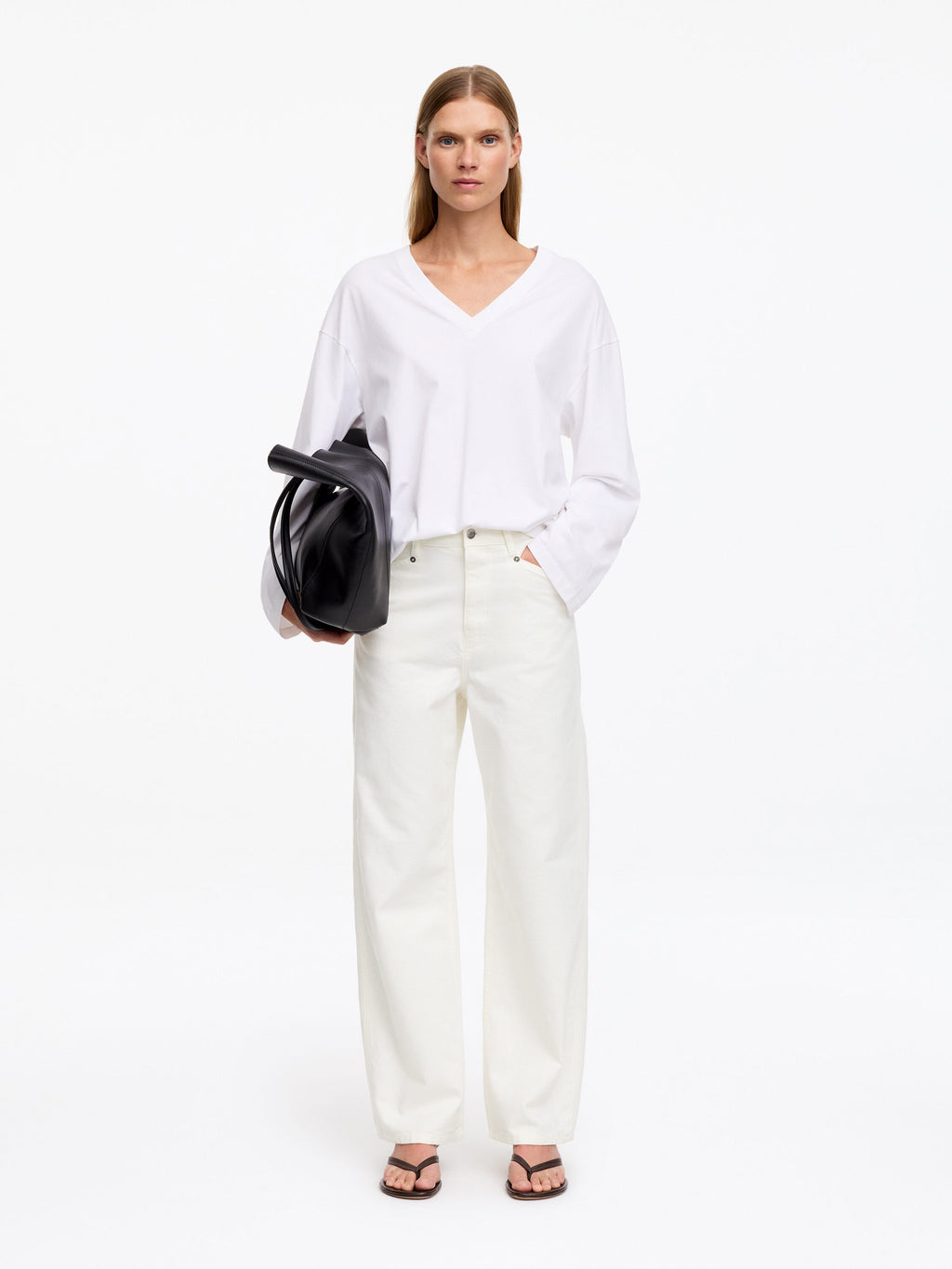Cotton Canvas Utility Trousers - White
