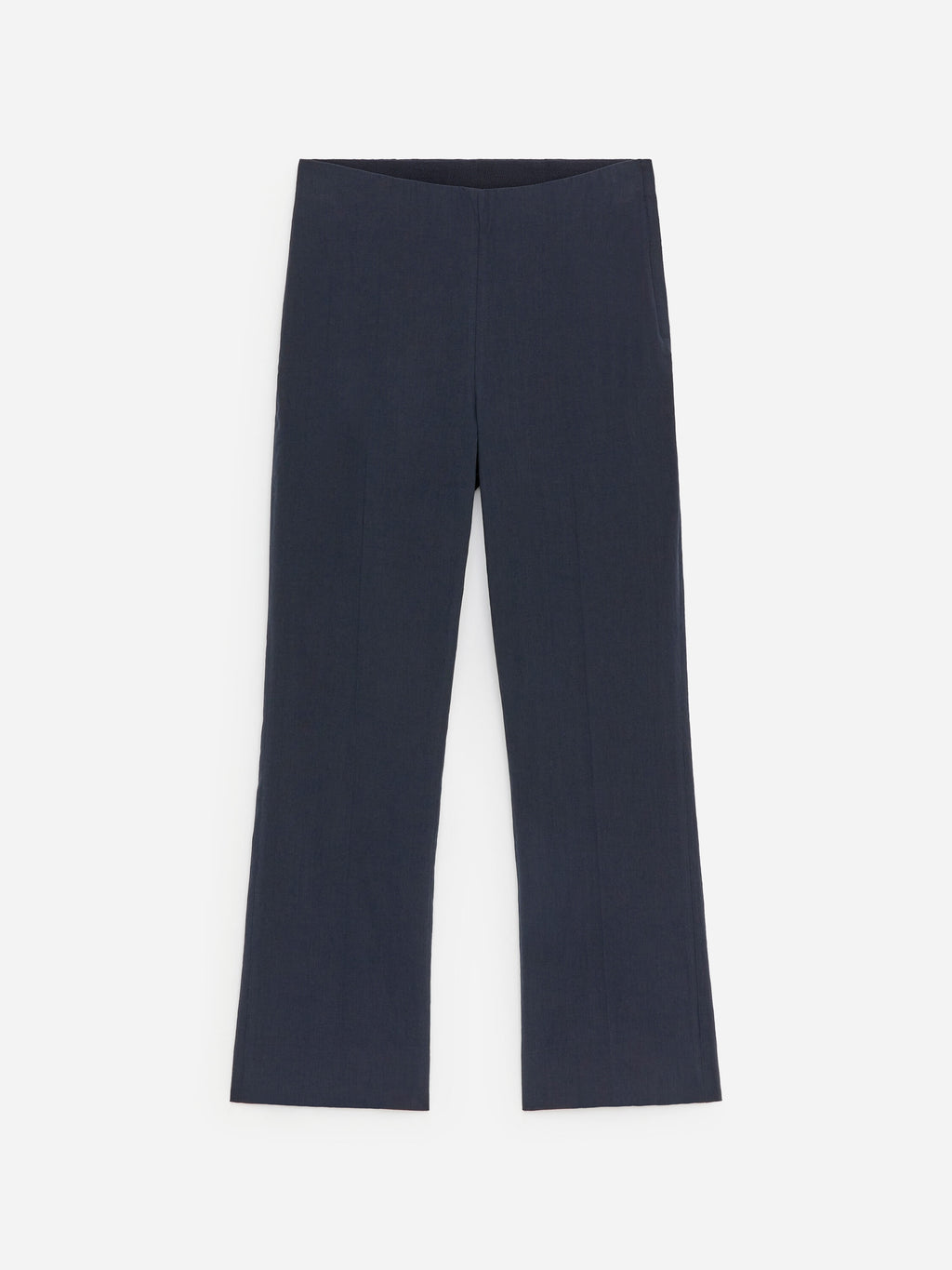Linen-Cotton Kick-Flare Trousers - Blue - Image 4