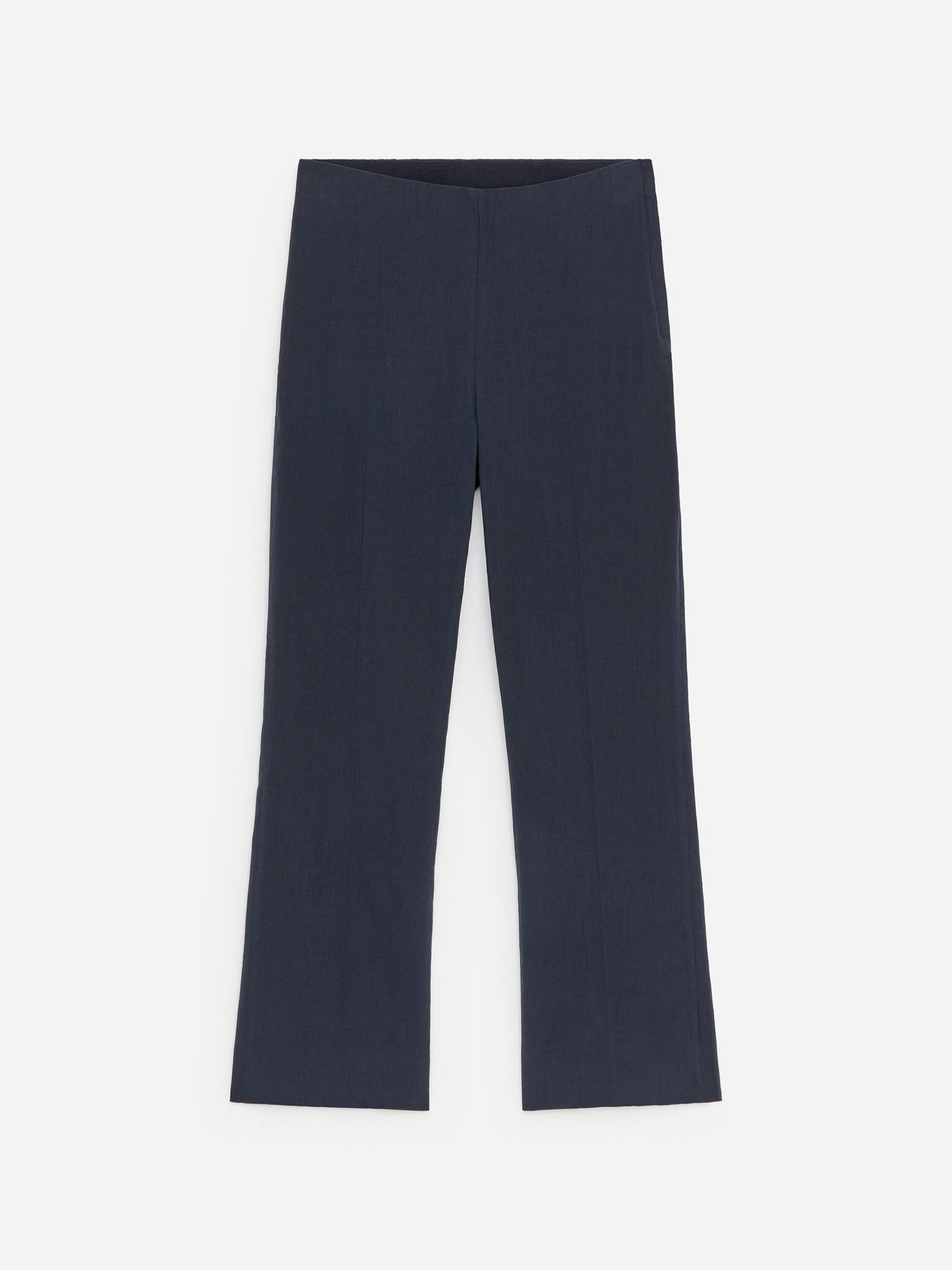 Linen-Cotton Kick-Flare Trousers - Blue - Image 4