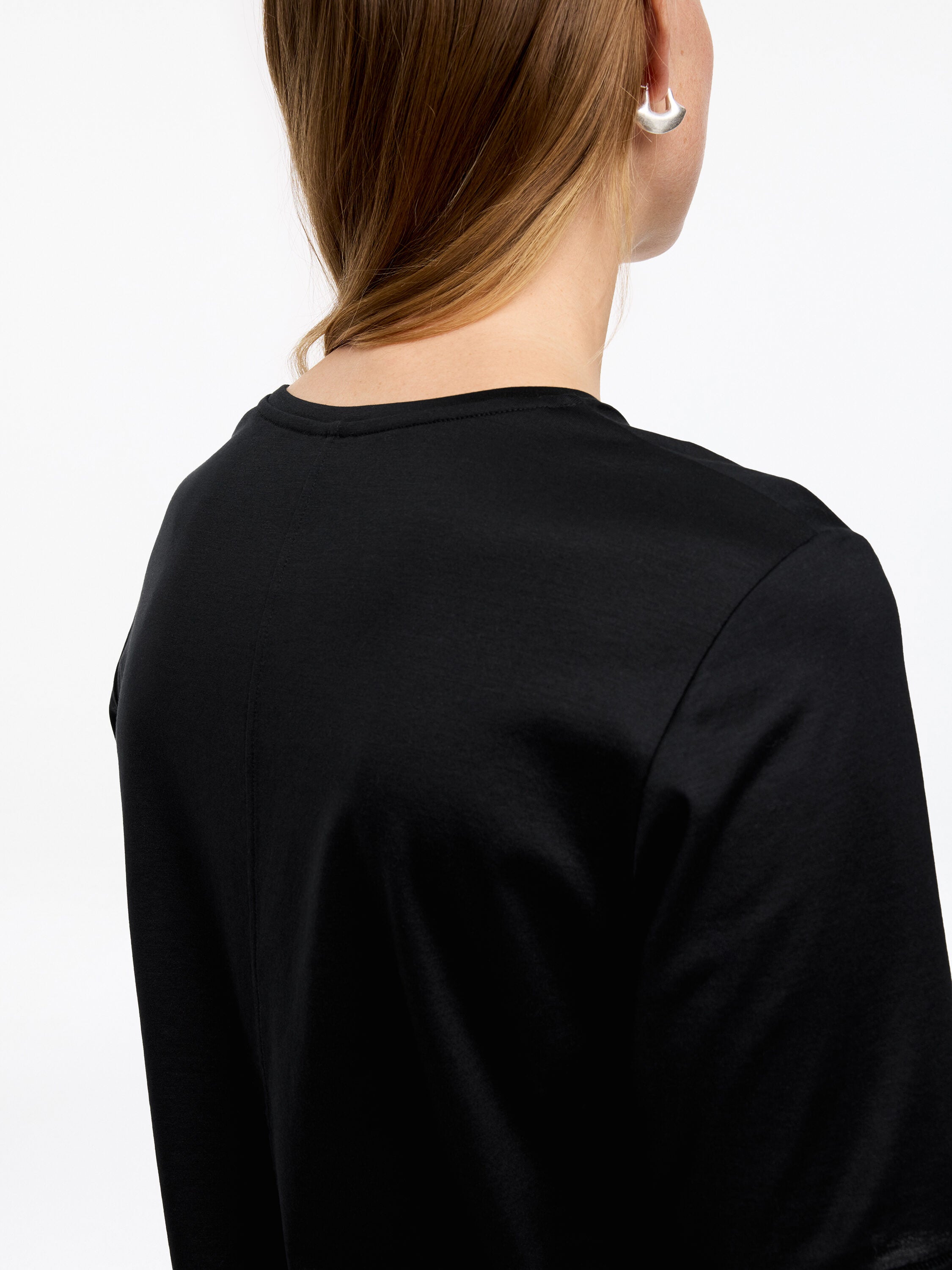 Lyocell Cotton T-shirt - Black - Image 5