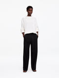Elastic Waist Tailored Trousers - Black