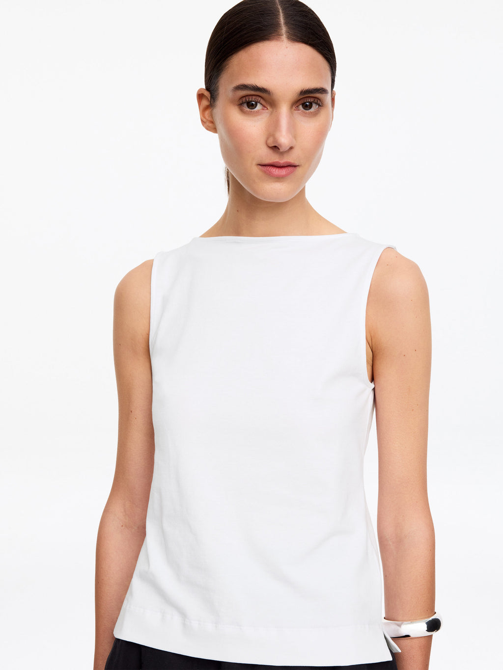 Boat Neck Tank Top - White - Image 5