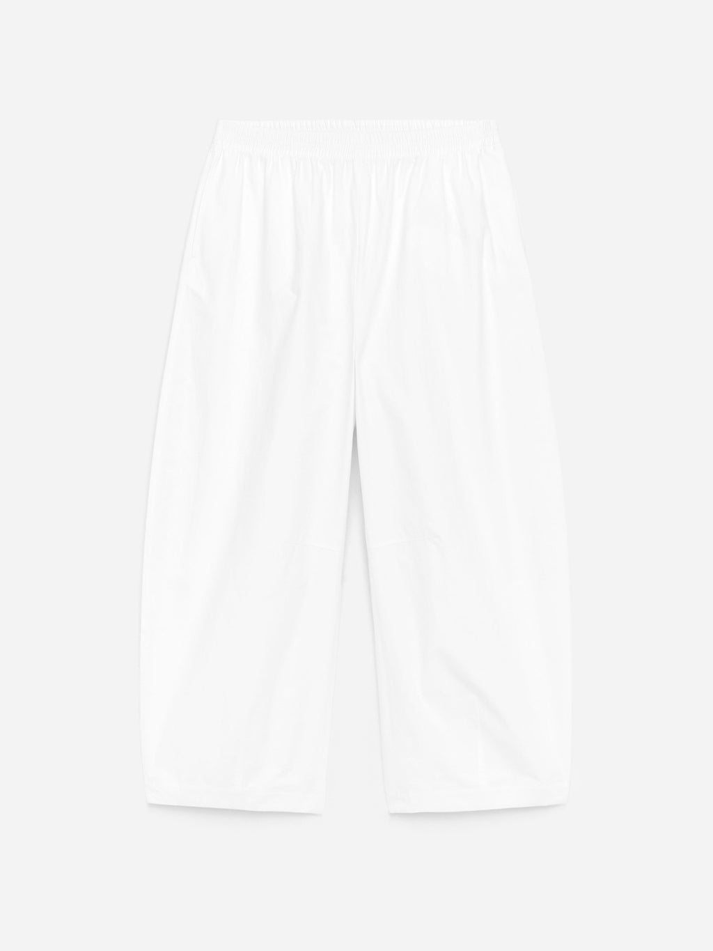 Barrel-Leg Cotton Trousers - White