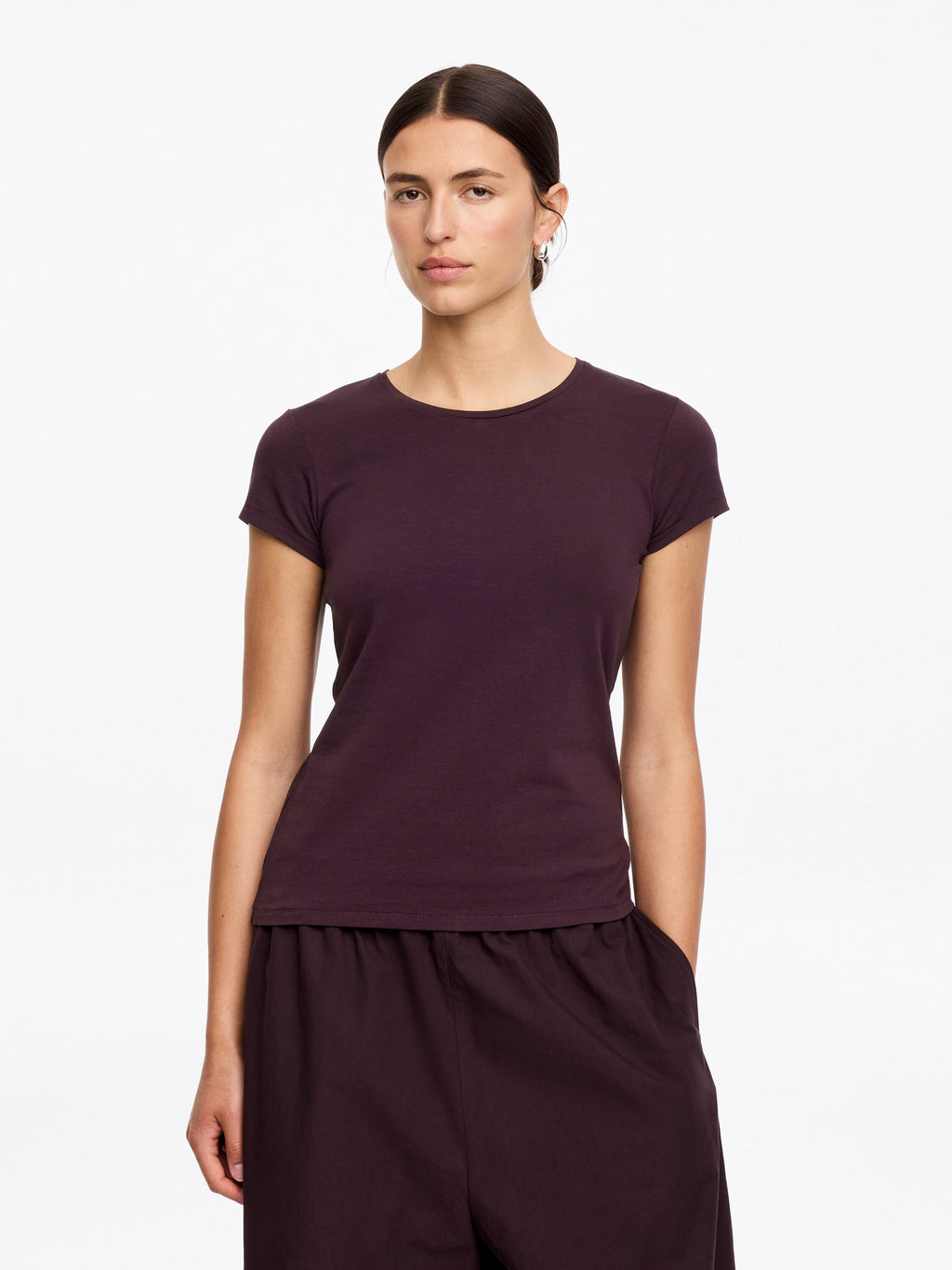 Slim Cap-Sleeve T-Shirt - Purple