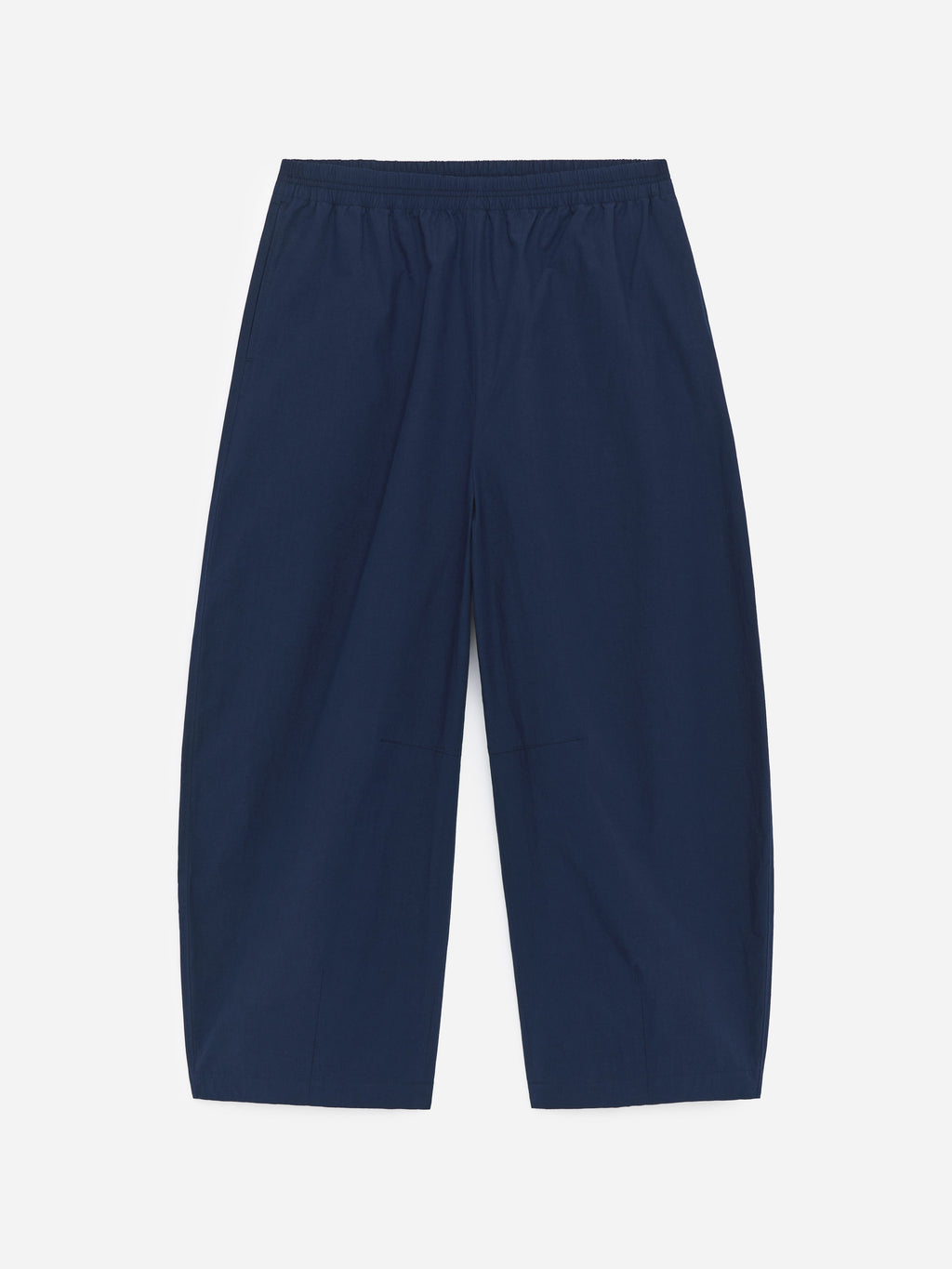 Barrel-Leg Cotton Trousers - Blue