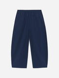 Barrel-Leg Cotton Trousers - Blue