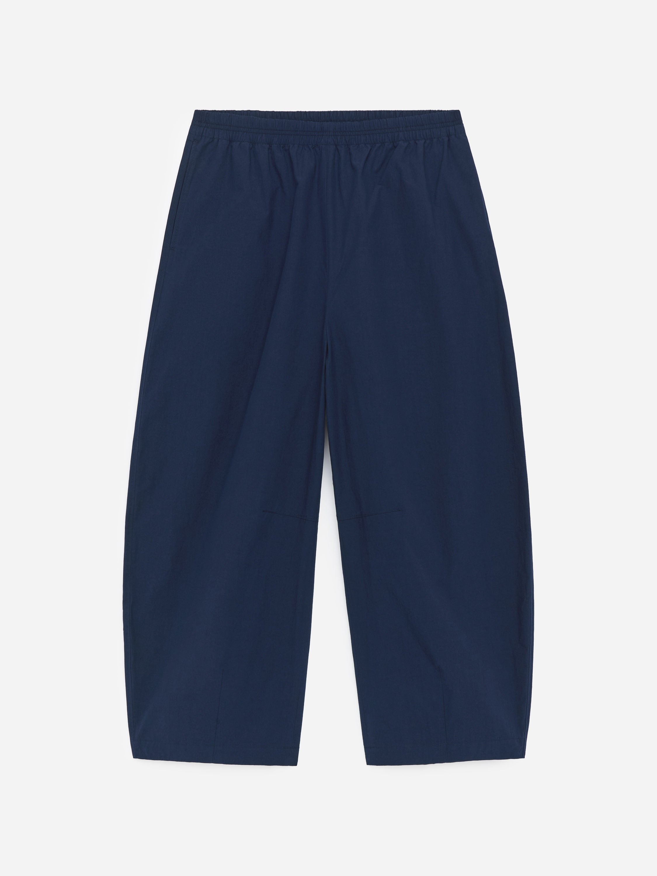 Barrel-Leg Cotton Trousers - Blue