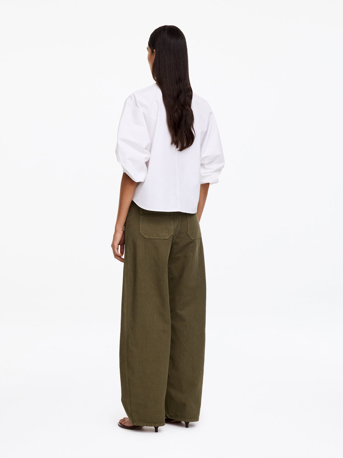 Cotton Canvas Utility Trousers - Green - Image 3