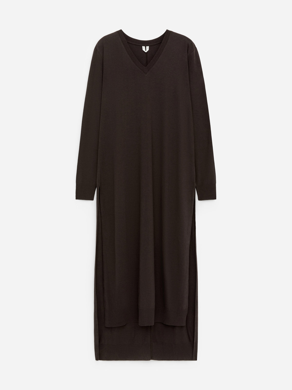 Lyocell-Cotton Tunic Top - Brown
