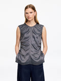 Satin Drawstring Top - Grey