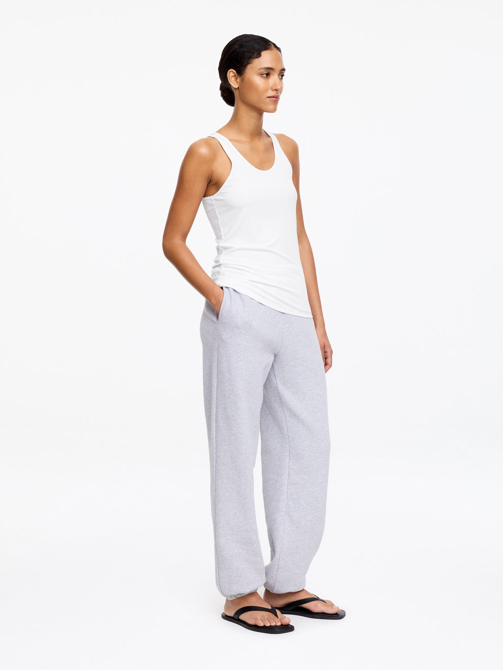 Ribbed Tank Top - White - Image 2