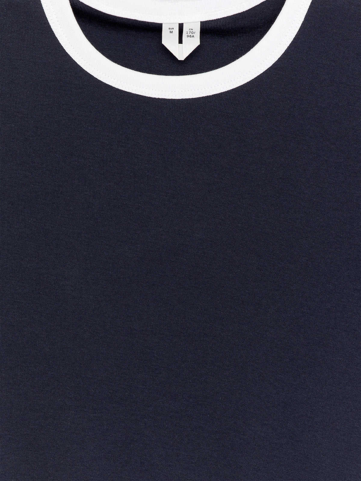 Contrast-Binding T-Shirt - Blue - Image 2