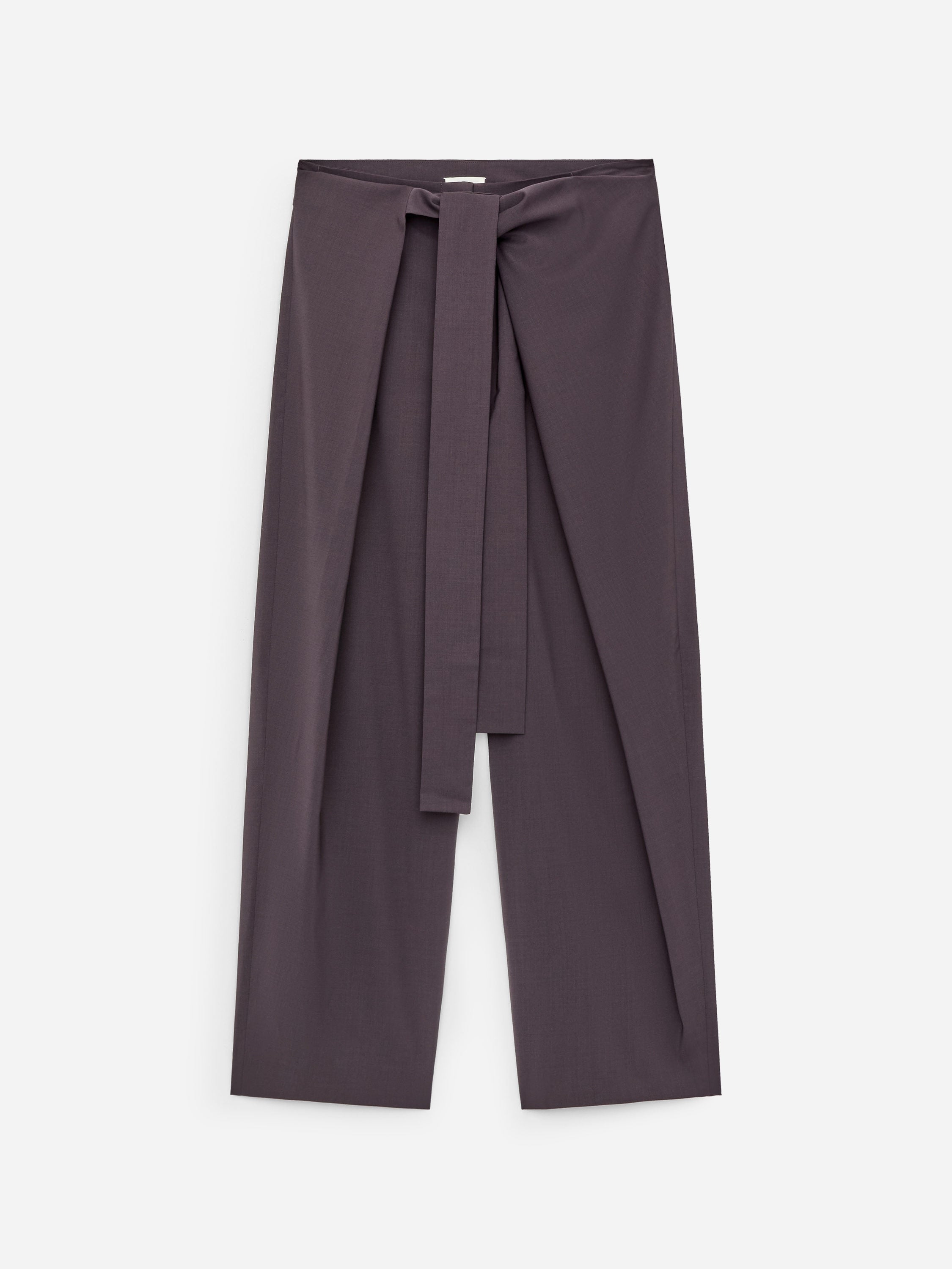 Wrap-Detail Tailored Trousers - Brown