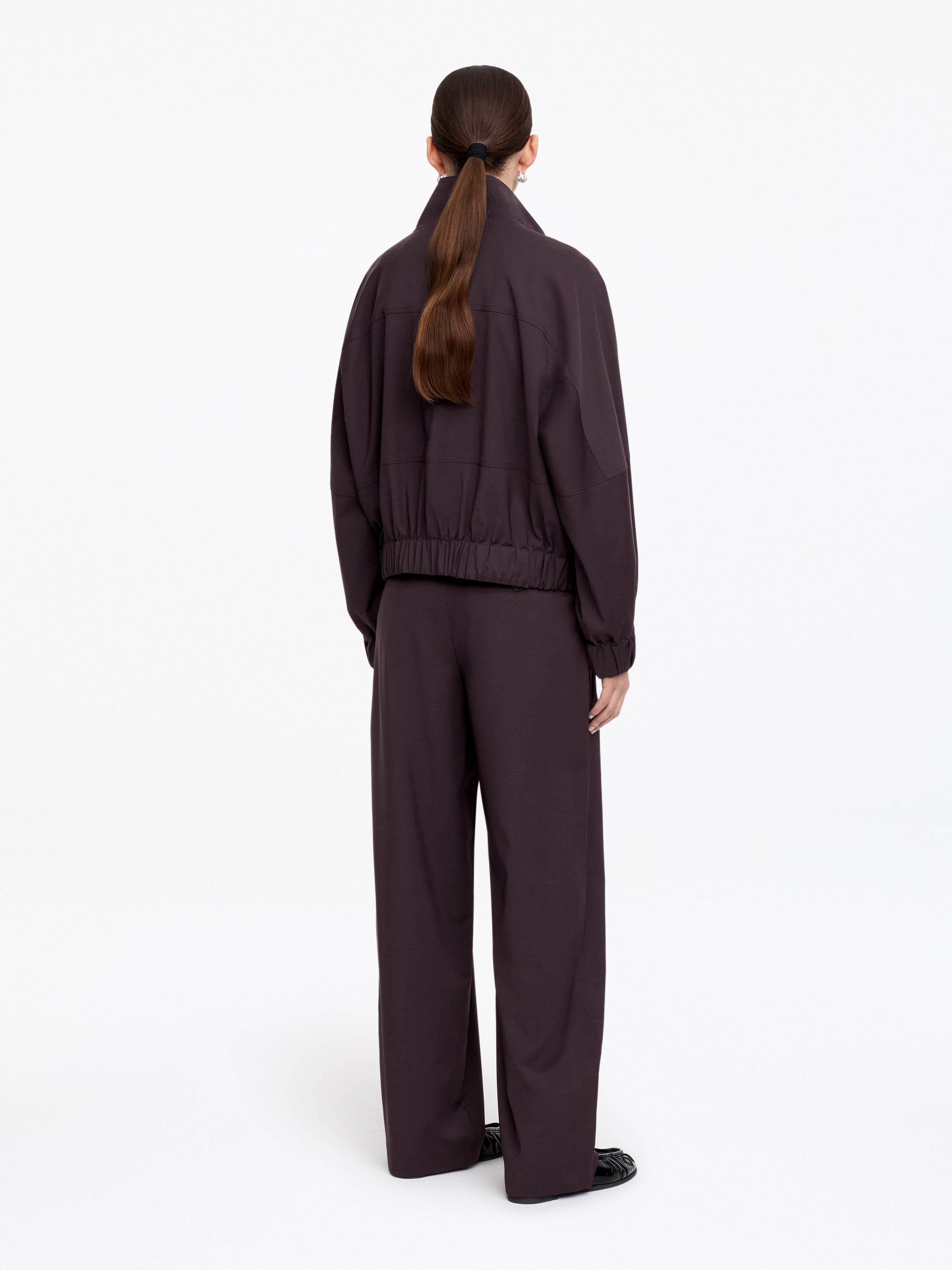 Wide Tailored Trousers - Brown - Image 2