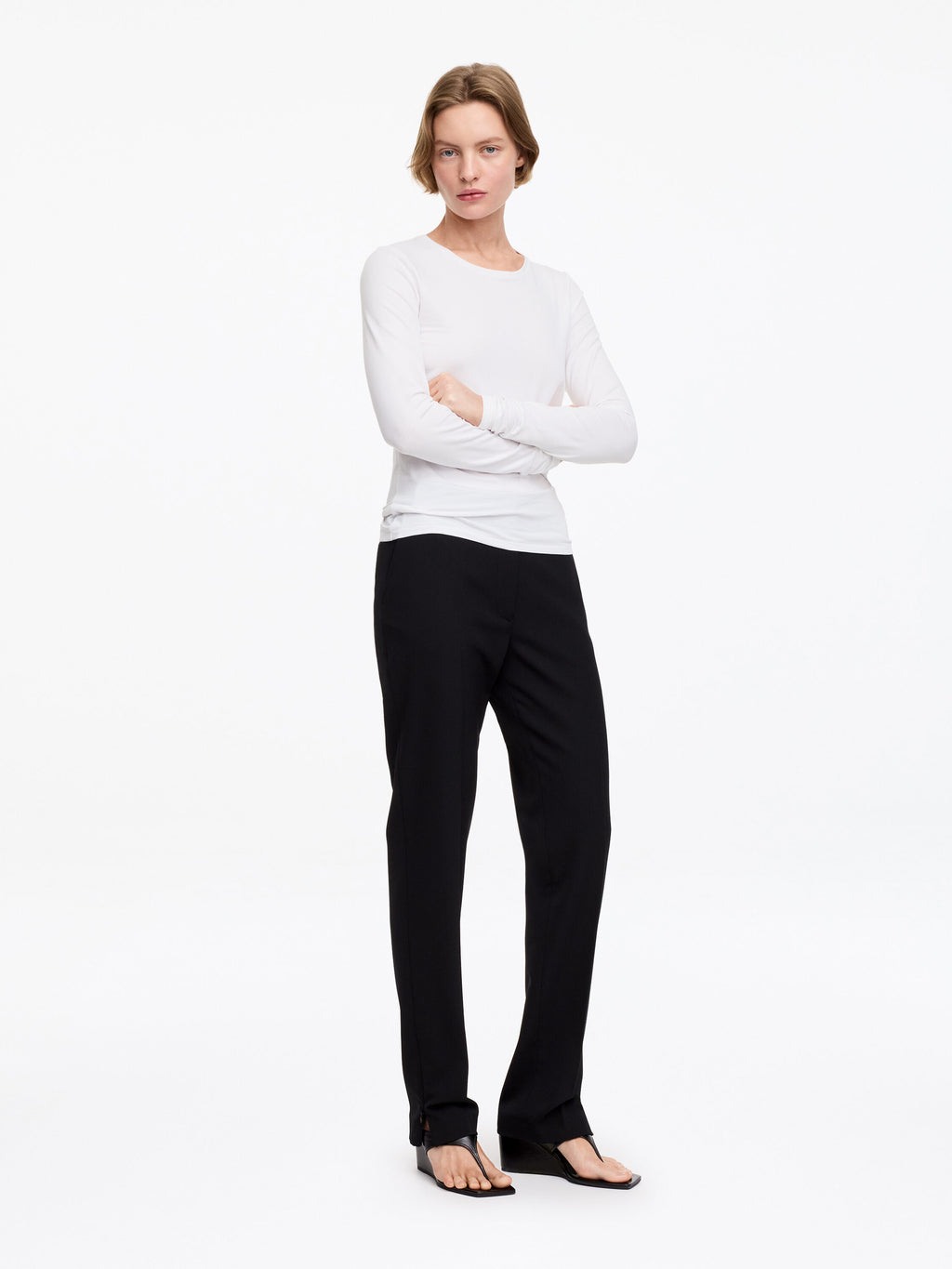 Slim Long-Sleeve T-Shirt - White - Image 3