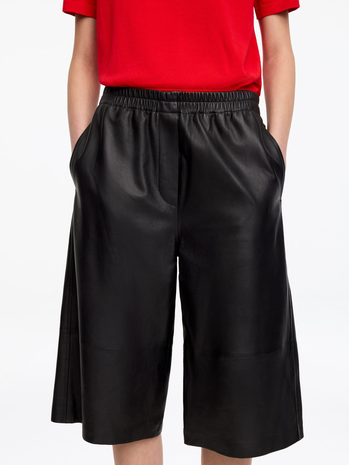 Leather Shorts - Black - Image 4