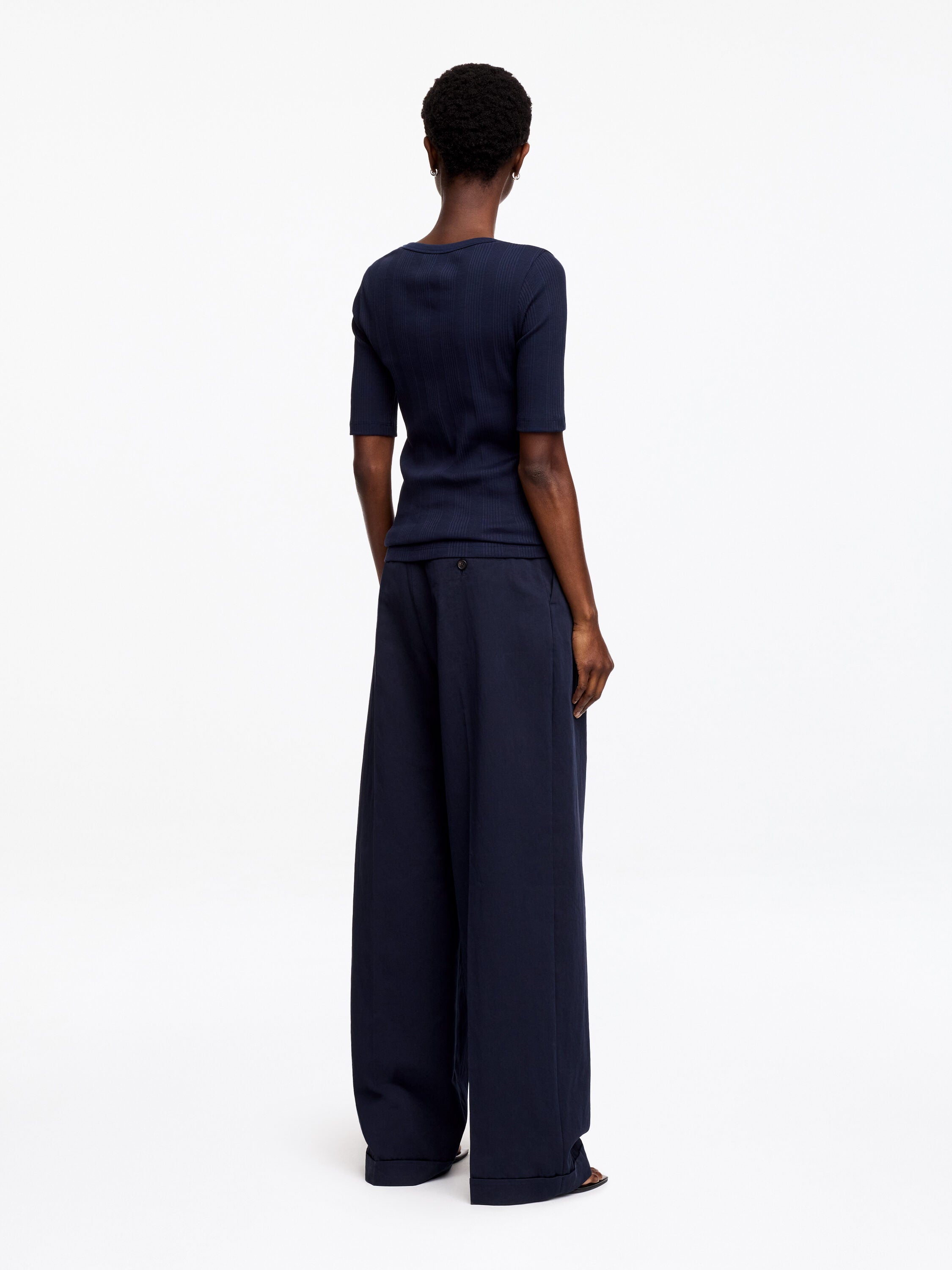 Rib T-shirt - Blue - Image 3