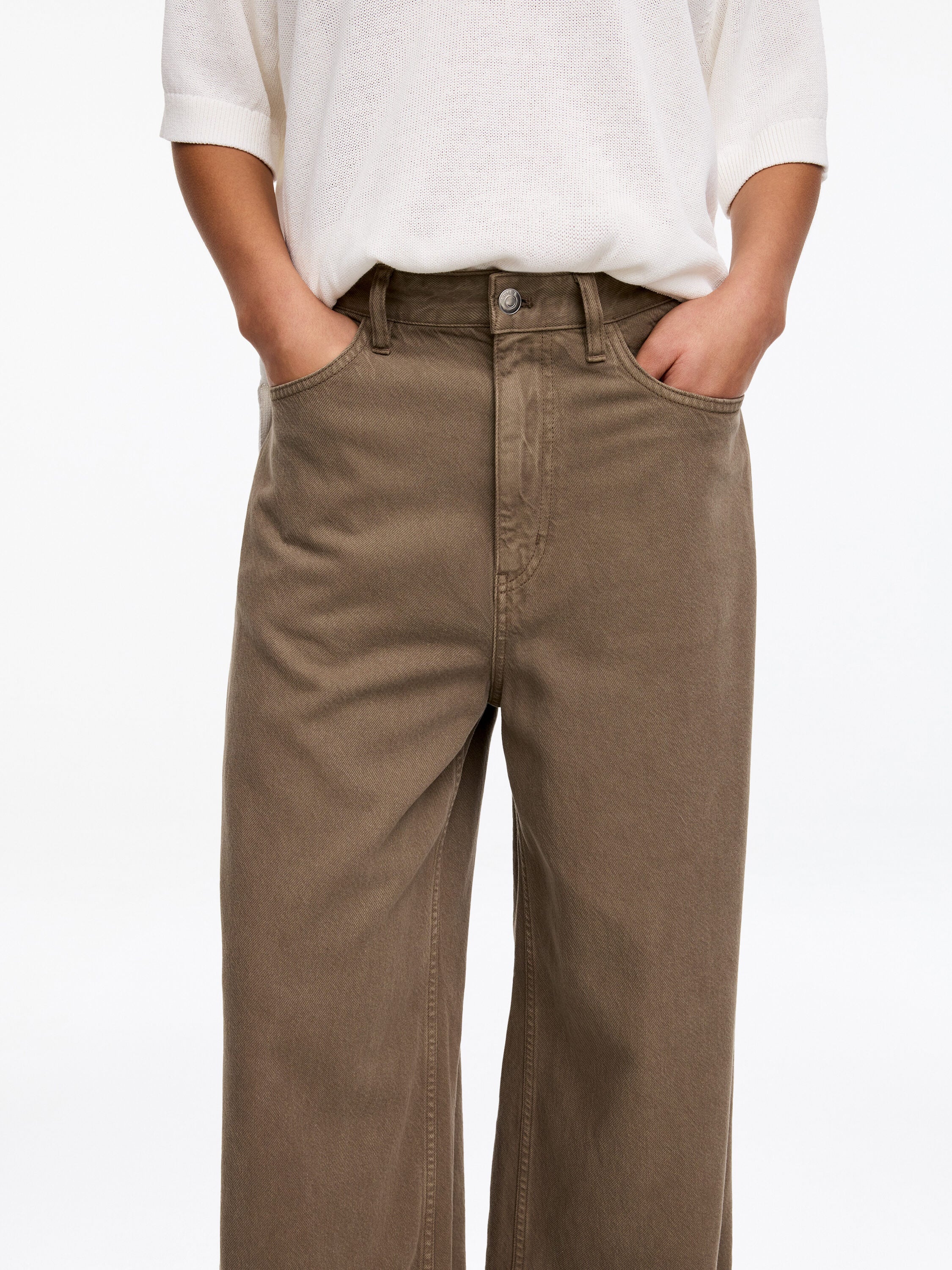 Wide Trousers - Brown - Image 4