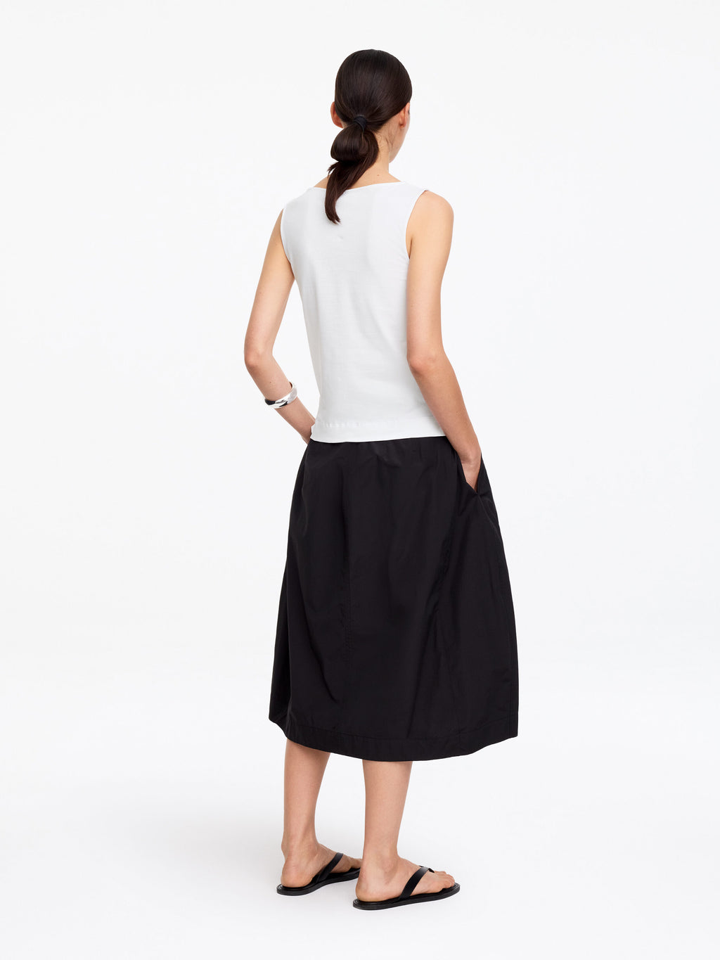 Boat Neck Tank Top - White - Image 3