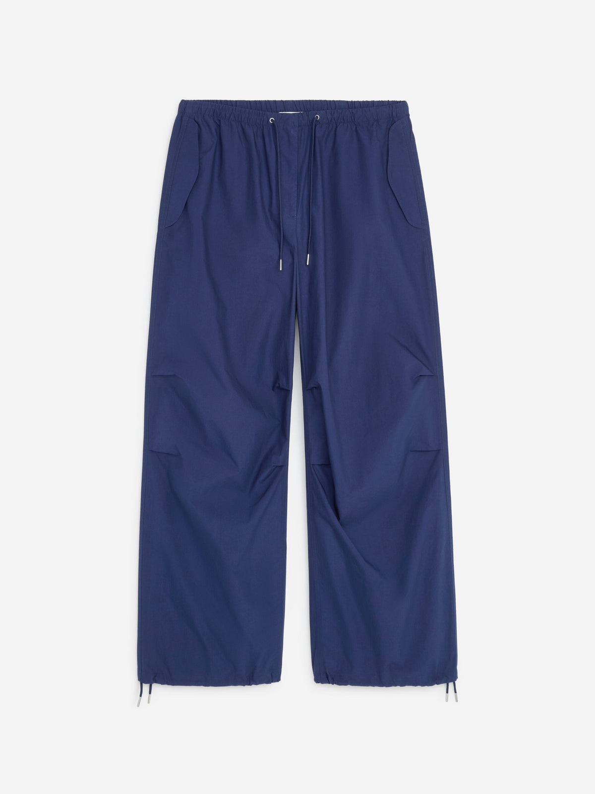 Cotton Pleat-Knee Trousers - Blue - Image 5
