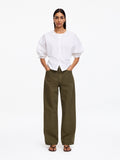 Cotton Canvas Utility Trousers - Green