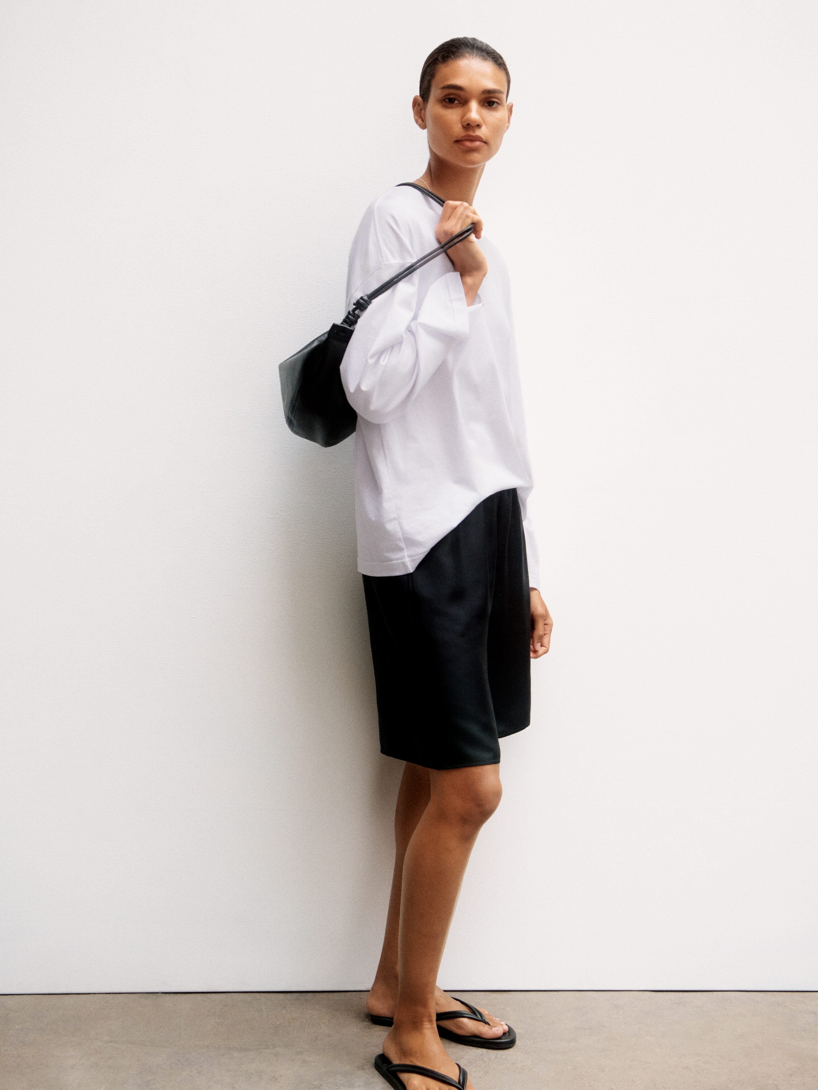 Relaxed Long-Sleeve T-Shirt - White - Image 2