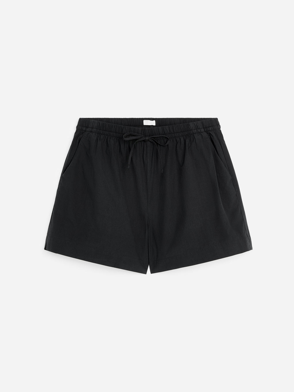 Drawstring Poplin Shorts - Black - Image 6