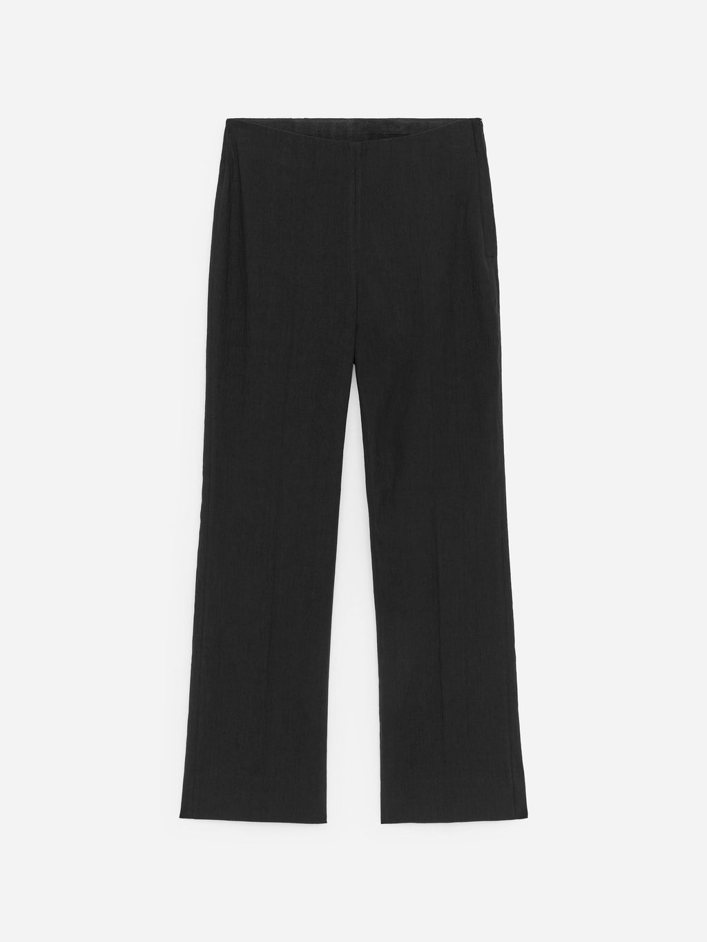 Linen-Cotton Kick-Flare Trousers - Black - Image 8