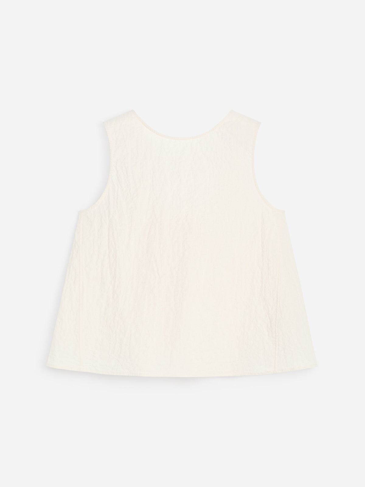 Sleeveless Seersucker Top - White - Image 5