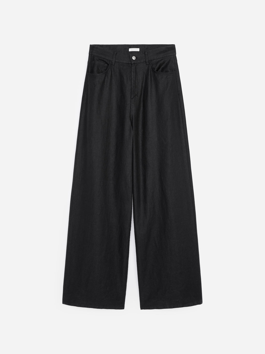 Five-Pocket Linen Trousers - Black - Image 4